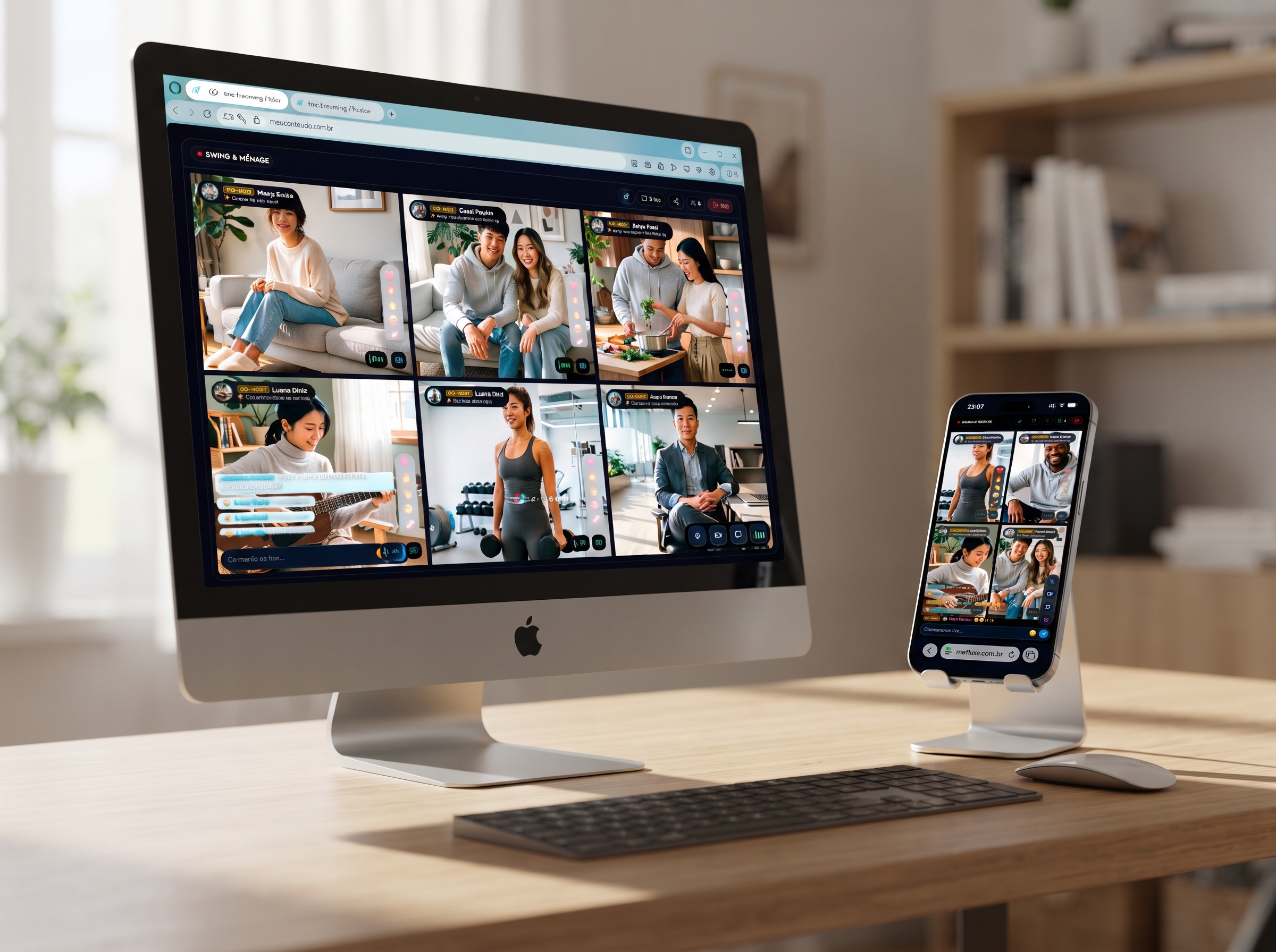 Grade Multi-Hosts com até 6 Apresentadores